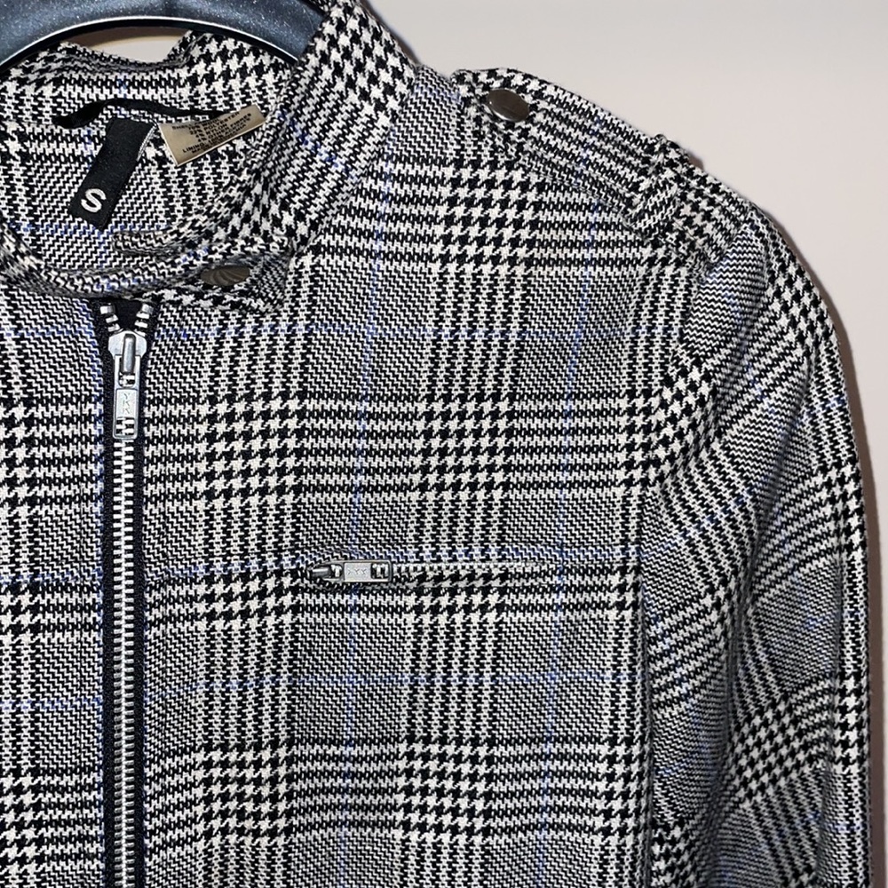 Black and White Plaid Houndstooth Jacket